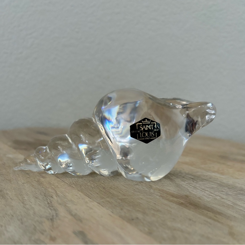 Vintage Saint Louis France Crystal Shell Paperweight